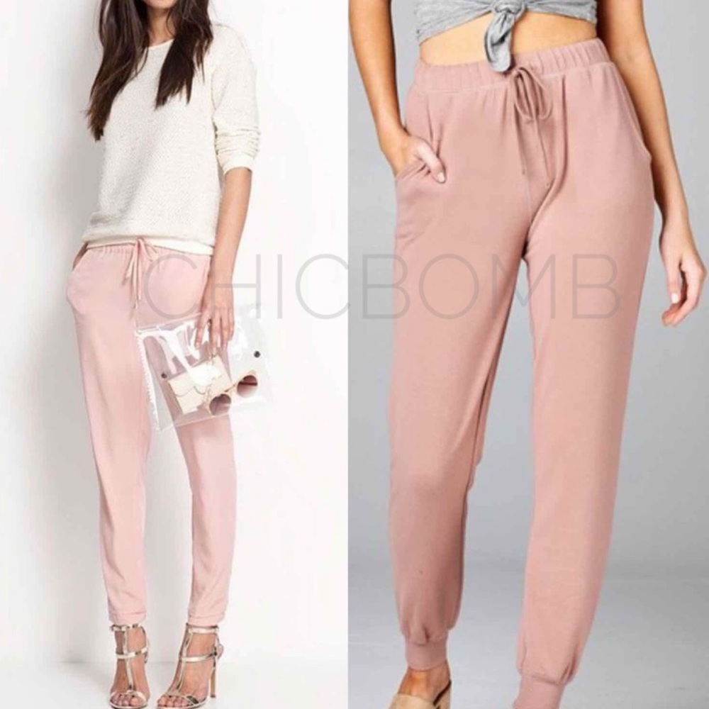 COMFY Joggers Pant with pockets - BLUSH